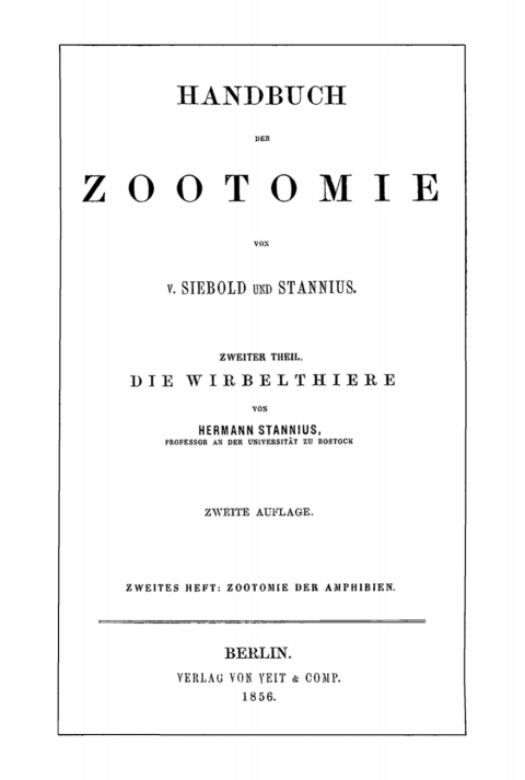 Cover image for book Zootomie der Amphibien