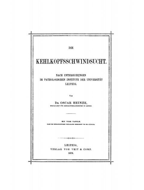 Cover image for book Die Kehlkopfsschwindsucht
