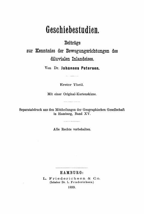 Cover image for book Geschiebestudien, Teil 1
