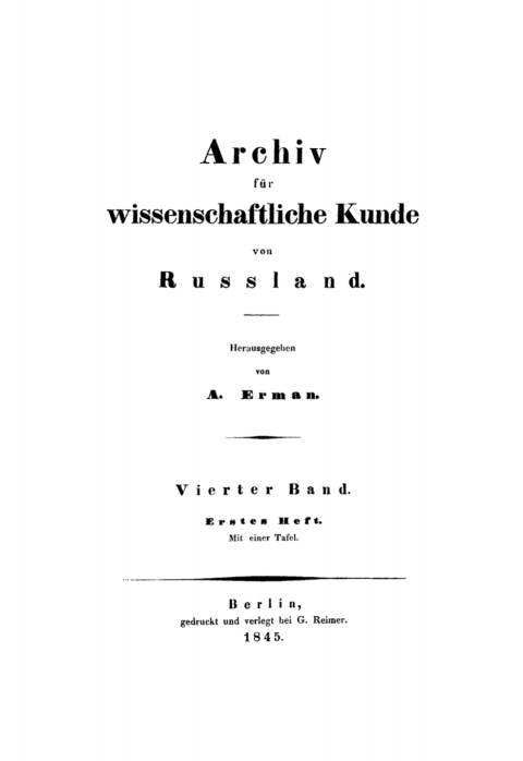 Cover image for book Archiv für wissenschaftliche Kunde von Russland. Band 4