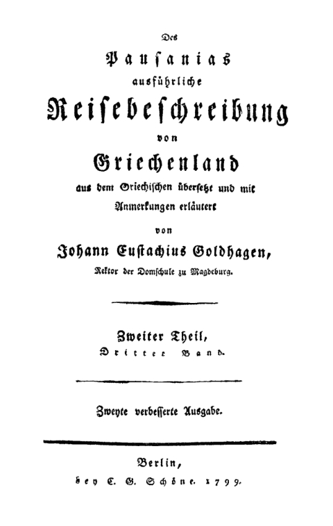 Cover image for book Periegeta Pausanias: Des Pausanias ausführliche Reisebeschreibung von Griechenland. Band 3, Teil 2