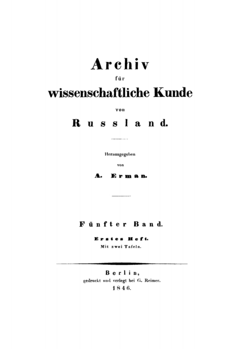 Cover image for book Archiv für wissenschaftliche Kunde von Russland. Band 5