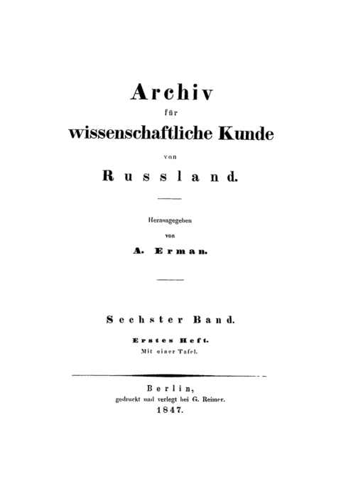 Cover image for book Archiv für wissenschaftliche Kunde von Russland. Band 6