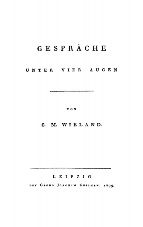 GesprÃ¤che unter vier Augen 