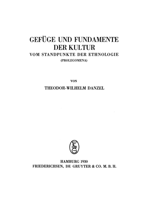 GefÃ¼ge und Fundamente der Kultur 