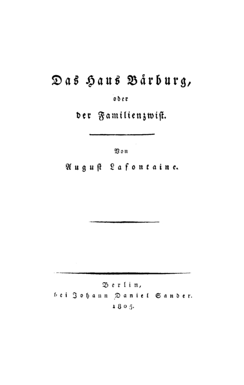 Cover image for book Das Haus Bärburg oder der Familienzwist