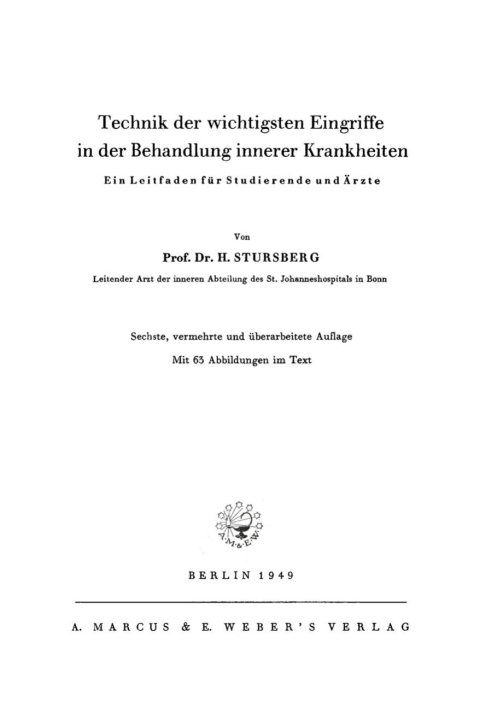 Cover image for book Technik der wichtigsten Eingriffe in der Behandlung innerer Krankheiten