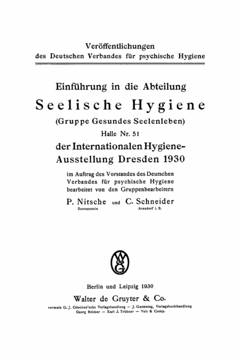 Cover image for book Einführung in die Abteilung Seelische Hygiene (Gruppe Gesundes Seelenleben)