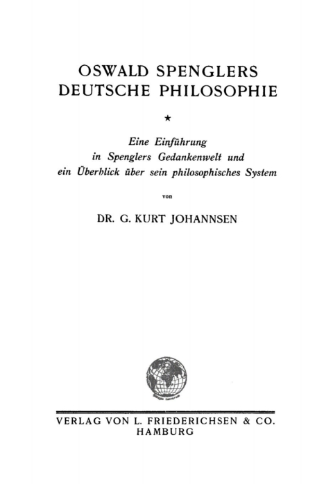 Cover image for book Oswald Spenglers deutsche Philosophie