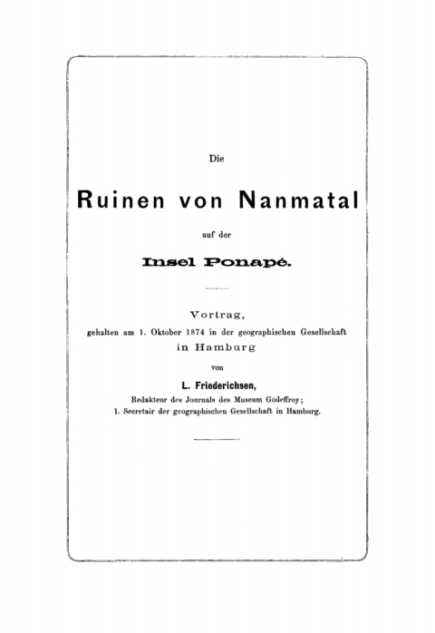 Cover image for book Die Ruinen von Nanmatal auf der Insel Ponapé