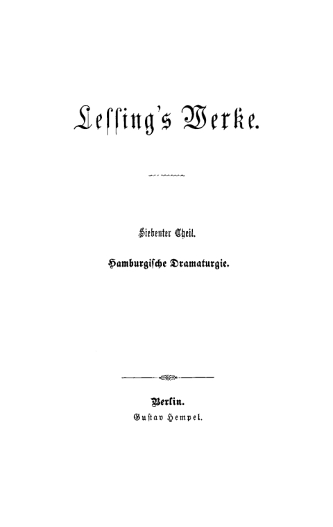 Cover image for book Hamburgische Dramaturgie