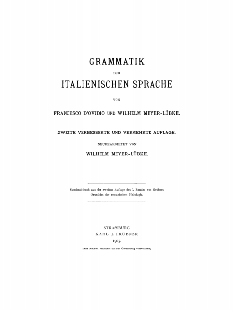 Cover image for book Grammatik der italienischen Sprache
