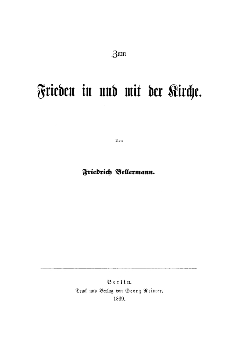 Cover image for book Zum Frieden in und mit der Kirche
