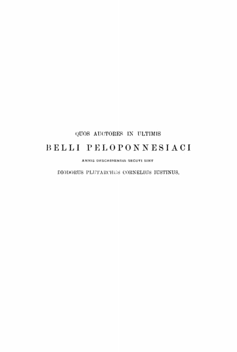Cover image for book Quos auctores in ultimis belli Peloponnesiaci annis describendis secuti sint Diodorus Plutarchus Cornelius Iustinus