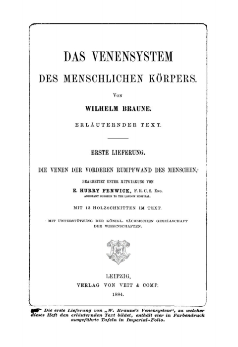 Cover image for book Die Venen der vorderen Rumpfwand des Menschen