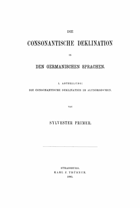 Cover image for book Die consonantische Deklination in den germanischen Sprachen