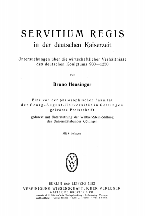 Cover image for book Servitium Regis in der Deutschen Kaiserzeit