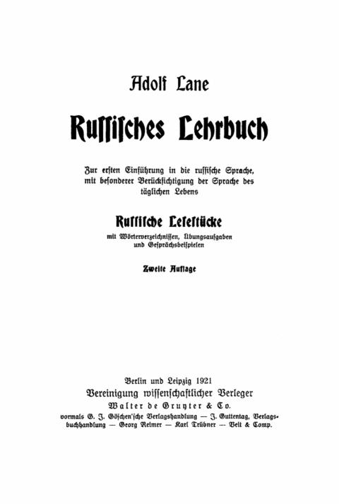 Cover image for book Russisches Lehrbuch