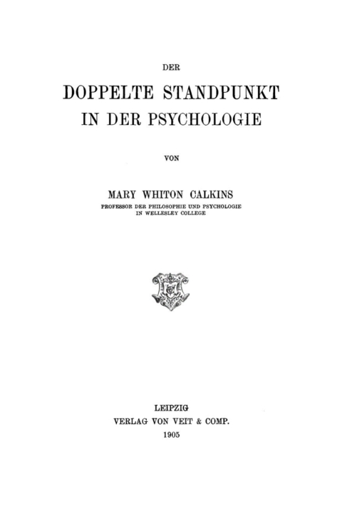 Cover image for book Der doppelte Standpunkt in der Psychologie