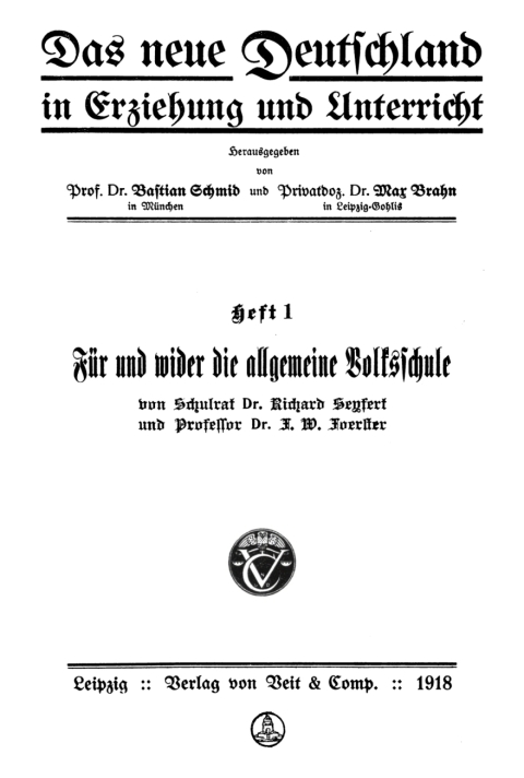 Cover image for book Für und wider die allgemeine Volksschule