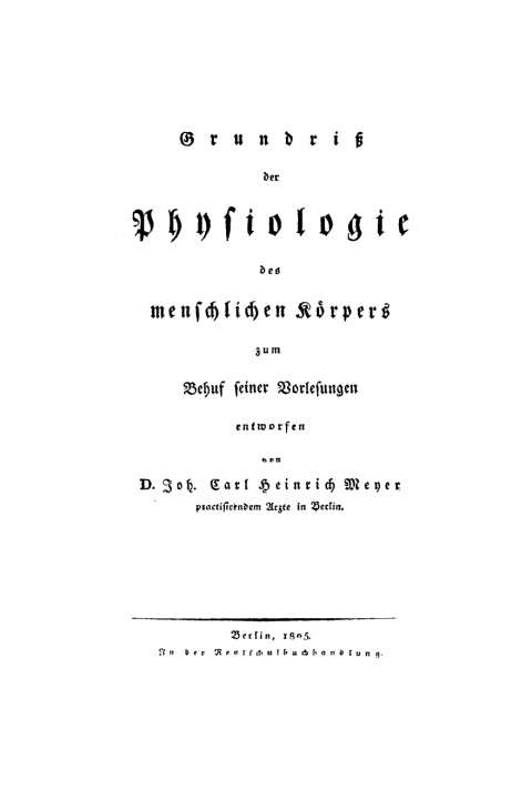 Cover image for book Grundriß der Physiologie des menschlichen Körpers zum Behuf seiner Vorlesungen