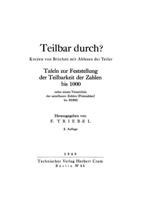 Cover image for book Teilbar durch?