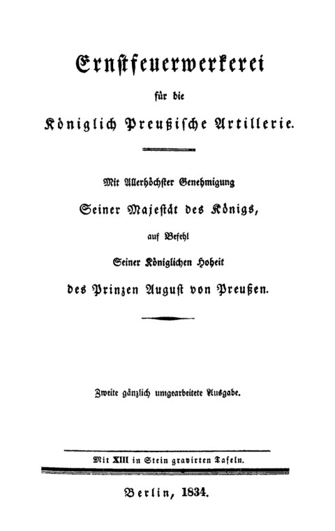 Cover image for book Ernstfeuerwerkerei für die Königlich Preußische Artilerie