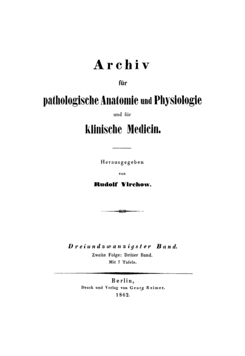 Cover image for book Rudolf Virchow: Archiv für pathologische Anatomie und Physiologie und für klinische Medicin. Band 23