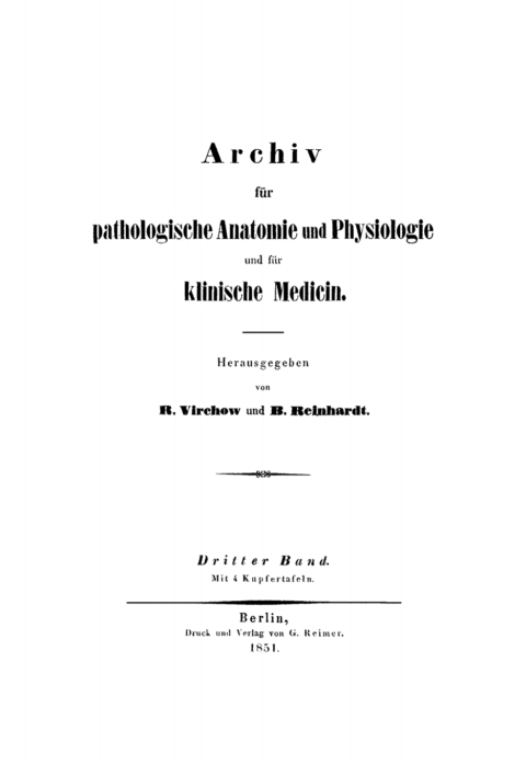 Cover image for book Rudolf Virchow: Archiv für pathologische Anatomie und Physiologie und für klinische Medicin. Band 3