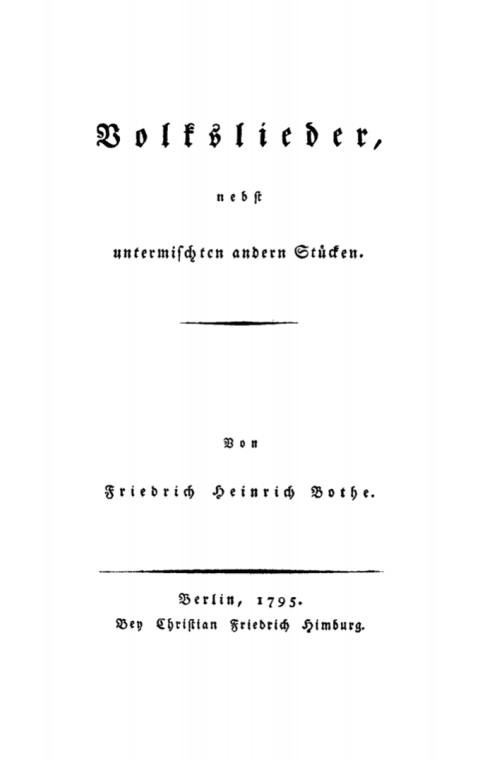 Cover image for book Volkslieder, nebst untermischten andern Stücken