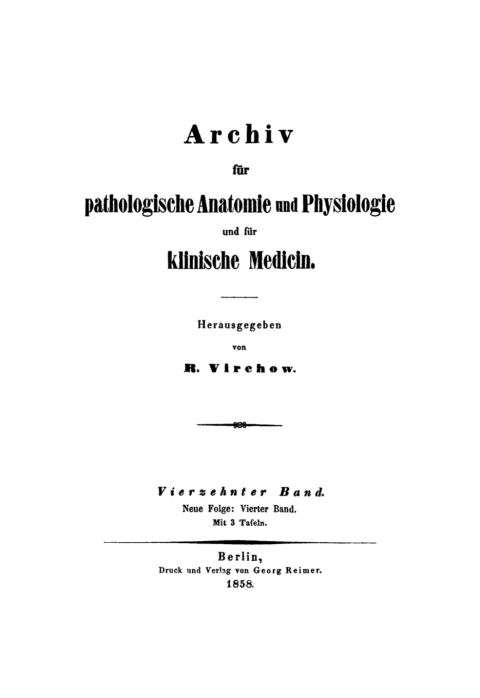 Cover image for book Rudolf Virchow: Archiv für pathologische Anatomie und Physiologie und für klinische Medicin. Band 14