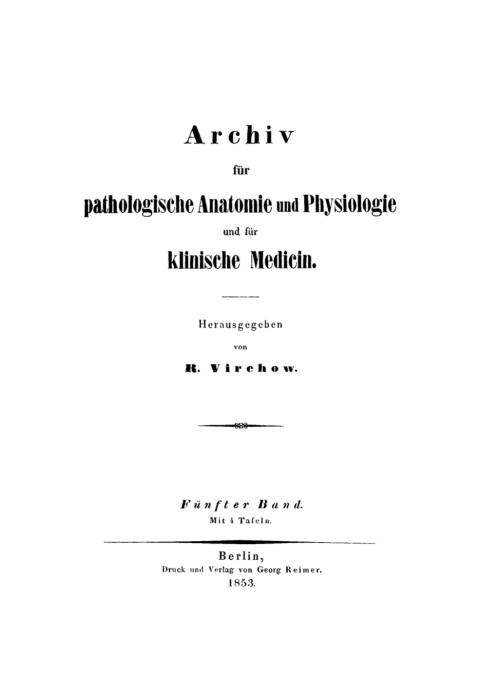 Cover image for book Rudolf Virchow: Archiv für pathologische Anatomie und Physiologie und für klinische Medicin. Band 5