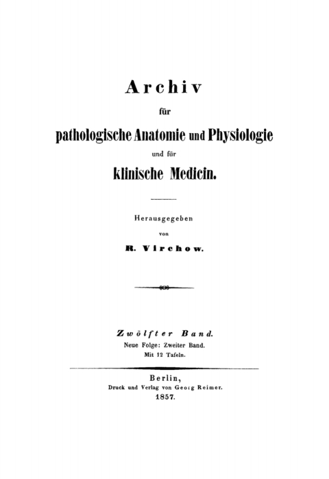 Cover image for book Rudolf Virchow: Archiv für pathologische Anatomie und Physiologie und für klinische Medicin. Band 12