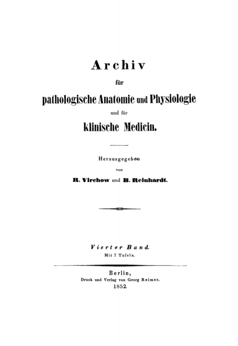 Cover image for book Rudolf Virchow: Archiv für pathologische Anatomie und Physiologie und für klinische Medicin. Band 4