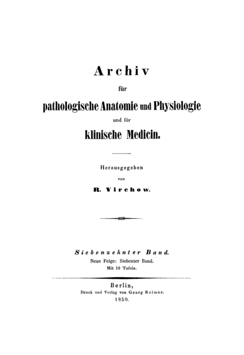 Cover image for book Rudolf Virchow: Archiv für pathologische Anatomie und Physiologie und für klinische Medicin. Band 17