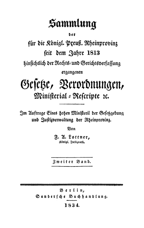 Cover image for book Sammlung der für die Königlich Preussische Rhein-Provinz seit dem Jahre 1813. Band 2