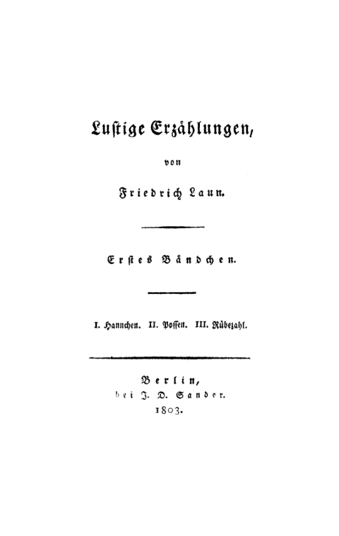Cover image for book Friedrich Laun: Lustige Erzählungen. Bändchen 1