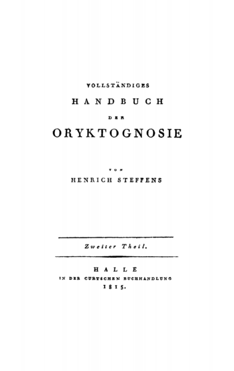Cover image for book Heinrich Steffens: Vollstaendiges Handbuch der Oryktognosie. Teil 2