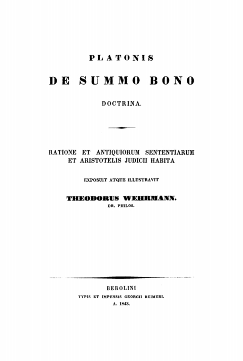 Cover image for book Platonis De Summo Bono Doctrina