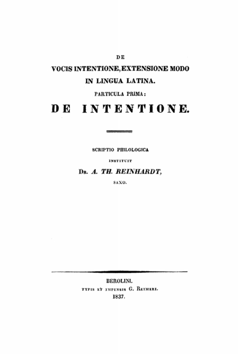 Cover image for book De intentione