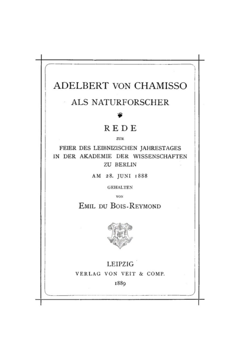 Cover image for book Adelbert von Chamisso als Naturforscher
