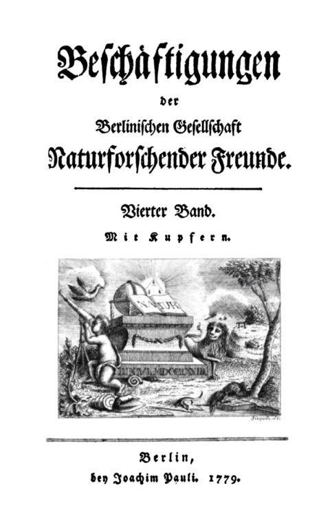 Cover image for book Beschäftigungen der Berlinischen Gesellschaft Naturforschender Freunde. Band 4
