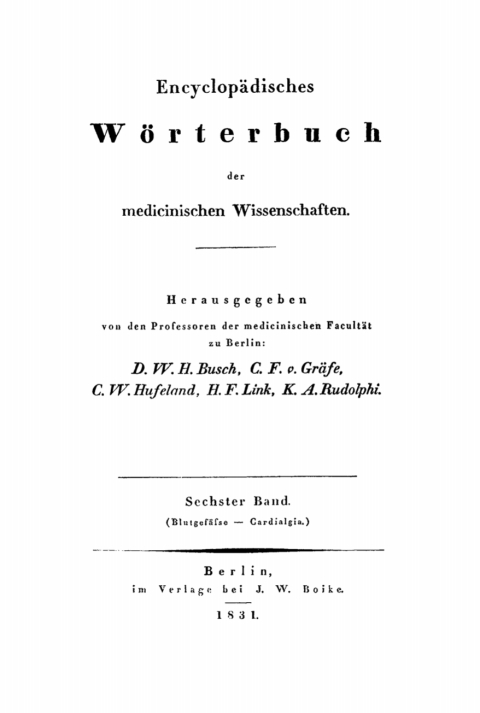 Cover image for book (Blutgesässe – Cardialgia.)