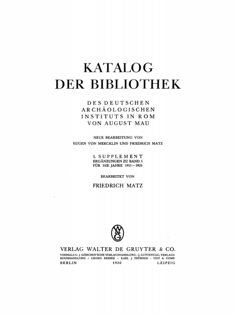 Cover image for book Ergänzungen zu Band 1 für die Jahre 1911–1925