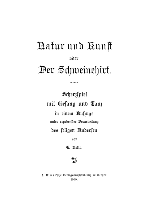 Cover image for book Nakur und Kunst oder Der Schweinehirt