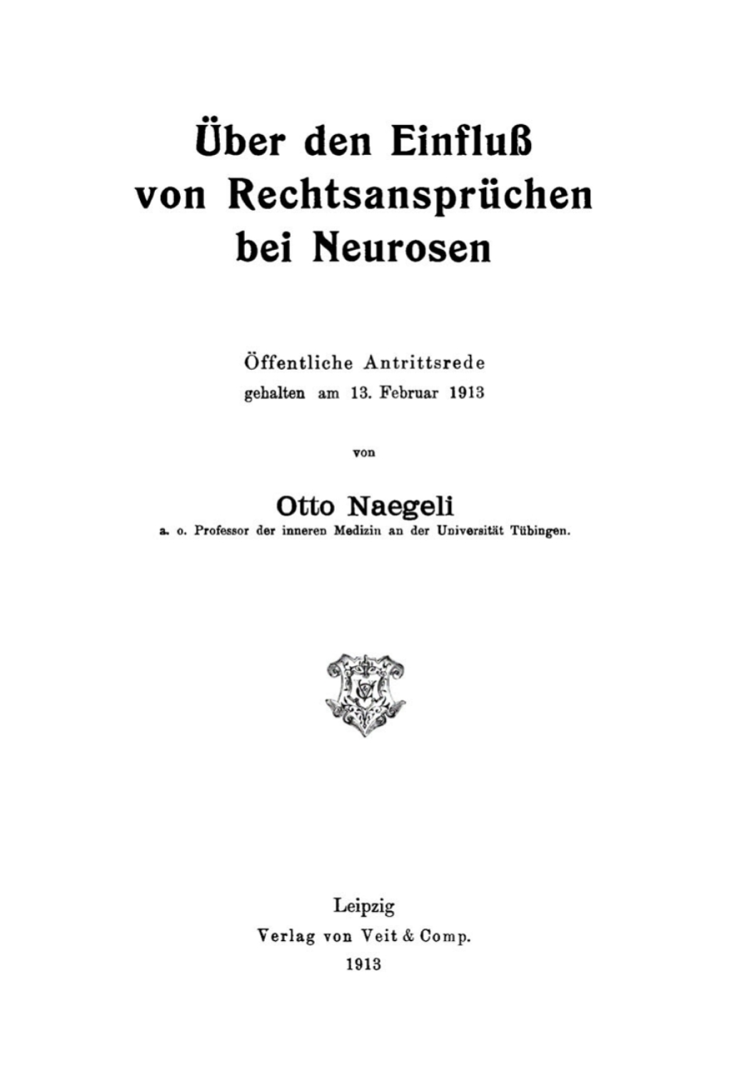 Page Fidelity Über den Einfluß von Rechtsansprüchen bei Neurosen; $148.73