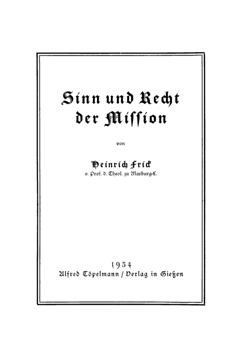 Cover image for book Sinn und Recht der Mission