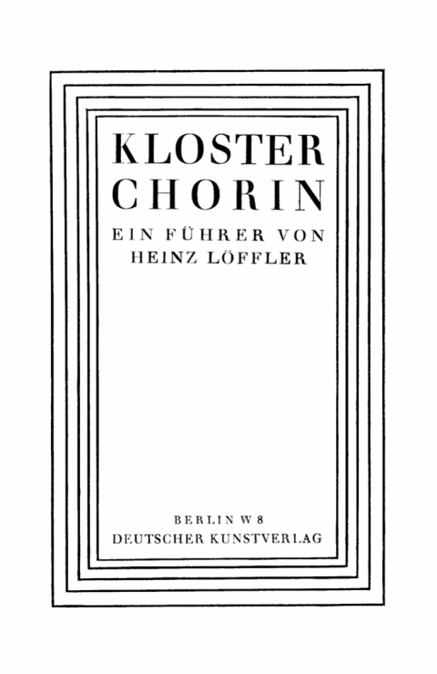 Cover image for book Kloster Chorin