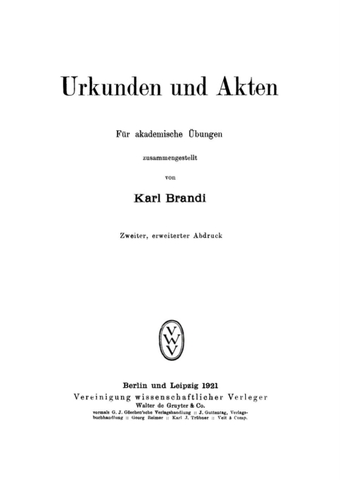 Cover image for book Urkunden und Akten