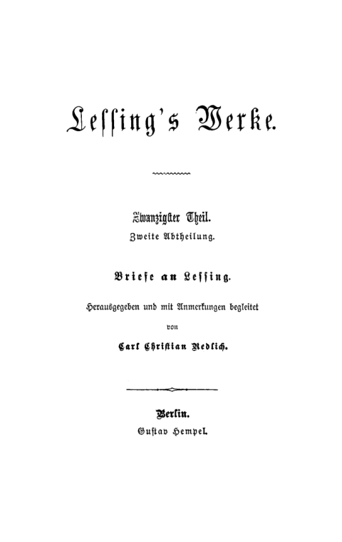 Cover image for book Briefe an Lessing